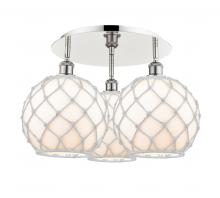 Innovations Lighting 516-3C-PN-G121-10RW - Farmhouse Rope - 3 Light - 22 inch - Polished Nickel - Flush Mount