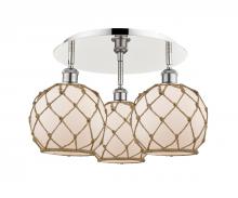 Innovations Lighting 516-3C-PN-G121-8RB - Farmhouse Rope - 3 Light - 20 inch - Polished Nickel - Flush Mount