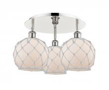 Innovations Lighting 516-3C-PN-G121-8RW - Farmhouse Rope - 3 Light - 20 inch - Polished Nickel - Flush Mount