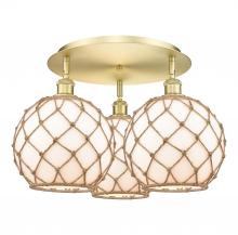 Innovations Lighting 516-3C-SG-G121-10RB - Farmhouse Rope - 3 Light - 22 inch - Satin Gold - Flush Mount