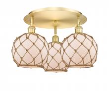 Innovations Lighting 516-3C-SG-G121-8RB - Farmhouse Rope - 3 Light - 20 inch - Satin Gold - Flush Mount