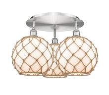 Innovations Lighting 516-3C-SN-G121-10RB - Farmhouse Rope - 3 Light - 22 inch - Satin Nickel - Flush Mount