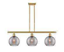 Innovations Lighting 516-3I-SG-G1213-8SM - Athens Deco Swirl - 3 Light - 36 inch - Satin Gold - Cord hung - Island Light