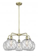 Innovations Lighting 516-5CR-AB-G122-8RW - Farmhouse Rope - 5 Light - 27 inch - Antique Brass - Stem hung - Chandelier