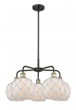 Innovations Lighting 516-5CR-BAB-G121-8RW - Farmhouse Rope - 5 Light - 27 inch - Black Antique Brass - Stem hung - Chandelier