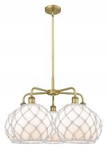 Innovations Lighting 516-5CR-BB-G121-10RW - Farmhouse Rope - 5 Light - 29 inch - Brushed Brass - Stem hung - Chandelier