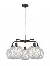 Innovations Lighting 516-5CR-OB-G122-8RW - Farmhouse Rope - 5 Light - 27 inch - Oil Rubbed Bronze - Stem hung - Chandelier