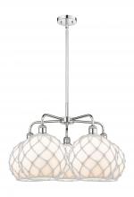 Innovations Lighting 516-5CR-PC-G121-10RW - Farmhouse Rope - 5 Light - 29 inch - Polished Chrome - Stem hung - Chandelier