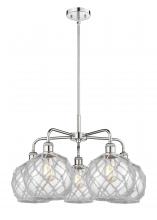 Innovations Lighting 516-5CR-PC-G122-8RW - Farmhouse Rope - 5 Light - 27 inch - Polished Chrome - Stem hung - Chandelier