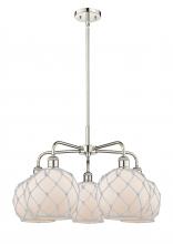 Innovations Lighting 516-5CR-PN-G121-8RW - Farmhouse Rope - 5 Light - 27 inch - Polished Nickel - Stem hung - Chandelier