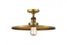 Innovations Lighting 517-1CH-BB-MFR-BB-16 - Railroad - 1 Light - 16 inch - Brushed Brass - Semi-Flush Mount
