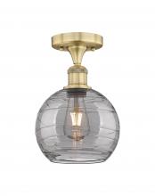 Innovations Lighting 616-1F-BB-G1213-8SM - Athens Deco Swirl - 1 Light - 8 inch - Brushed Brass - Semi-Flush Mount