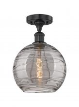 Innovations Lighting 616-1F-BK-G1213-10SM - Athens Deco Swirl - 1 Light - 10 inch - Matte Black - Semi-Flush Mount