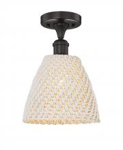 Innovations Lighting 616-1F-OB-NBD-9-NAT - Bristol Natural - 1 Light - 9 inch - Oil Rubbed Bronze - Semi-Flush Mount