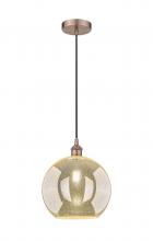 Innovations Lighting 616-1P-AC-G128-12 - Athens - 1 Light - 12 inch - Antique Copper - Cord hung - Mini Pendant