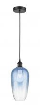 Innovations Lighting 616-1P-BK-G484-7SB - Brookhaven Flute - 1 Light - 7 inch - Matte Black - Cord hung - Mini Pendant