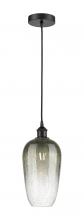 Innovations Lighting 616-1P-BK-G484-7SL - Brookhaven Flute - 1 Light - 7 inch - Matte Black - Cord hung - Mini Pendant