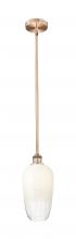 Innovations Lighting 616-1S-AC-G484-7OP - Brookhaven Flute - 1 Light - 7 inch - Antique Copper - Stem hung - Mini Pendant
