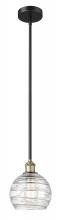 Innovations Lighting 616-1S-BAB-G1213-8 - Athens Deco Swirl - 1 Light - 8 inch - Black Antique Brass - Cord hung - Mini Pendant