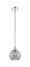 Innovations Lighting 616-1S-PN-G1213-8SM - Athens Deco Swirl - 1 Light - 8 inch - Polished Nickel - Cord hung - Mini Pendant