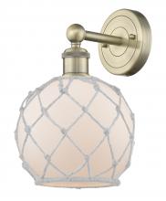 Innovations Lighting 616-1W-AB-G121-8RW - Farmhouse Rope - 1 Light - 8 inch - Antique Brass - Sconce