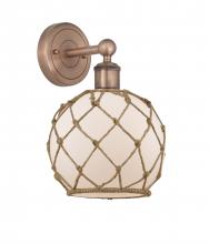Innovations Lighting 616-1W-AC-G121-8RB - Farmhouse Rope - 1 Light - 8 inch - Antique Copper - Sconce