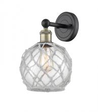 Innovations Lighting 616-1W-BAB-G122-8RW - Farmhouse Rope - 1 Light - 8 inch - Black Antique Brass - Sconce