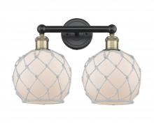 Innovations Lighting 616-2W-BAB-G121-8RW - Farmhouse Rope - 2 Light - 17 inch - Black Antique Brass - Bath Vanity Light