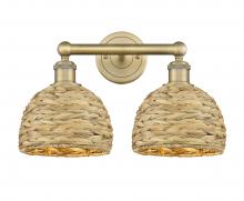 Innovations Lighting 616-2W-BB-RBD-8-NAT - Woven Rattan - 2 Light - 17 inch - Brushed Brass - Bath Vanity Light