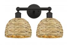 Innovations Lighting 616-2W-OB-RBD-8-NAT - Woven Rattan - 2 Light - 17 inch - Oil Rubbed Bronze - Bath Vanity Light