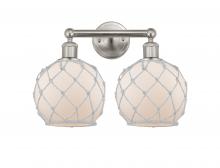 Innovations Lighting 616-2W-SN-G121-8RW - Farmhouse Rope - 2 Light - 17 inch - Brushed Satin Nickel - Bath Vanity Light