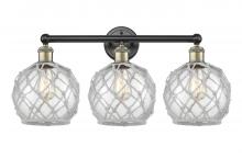 Innovations Lighting 616-3W-BAB-G122-8RW - Farmhouse Rope - 3 Light - 26 inch - Black Antique Brass - Bath Vanity Light
