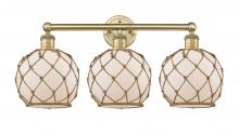 Innovations Lighting 616-3W-BB-G121-8RB - Farmhouse Rope - 3 Light - 26 inch - Brushed Brass - Bath Vanity Light