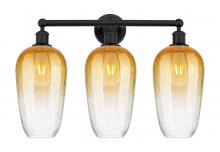 Innovations Lighting 616-3W-BK-G484-7AM - Brookhaven Flute - 3 Light - 25 inch - Matte Black - Bath Vanity Light