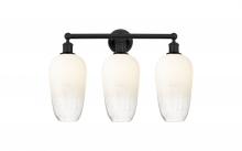 Innovations Lighting 616-3W-BK-G484-7OP - Brookhaven Flute - 3 Light - 25 inch - Matte Black - Bath Vanity Light