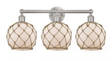 Innovations Lighting 616-3W-SN-G121-8RB - Farmhouse Rope - 3 Light - 26 inch - Brushed Satin Nickel - Bath Vanity Light