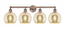 Innovations Lighting 616-4W-AC-G128-8 - Athens - 4 Light - 35 inch - Antique Copper - Bath Vanity Light