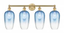 Innovations Lighting 616-4W-BB-G484-7SB - Brookhaven Flute - 4 Light - 34 inch - Brushed Brass - Bath Vanity Light