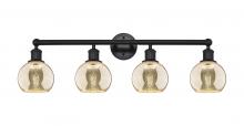 Innovations Lighting 616-4W-BK-G128-6 - Athens - 4 Light - 33 inch - Matte Black - Bath Vanity Light