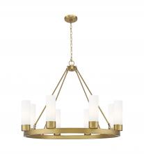 Innovations Lighting 617-8CR-BB-G617-8WH - Boreas - 6 Light - 36 inch - Brushed Brass - Chandelier