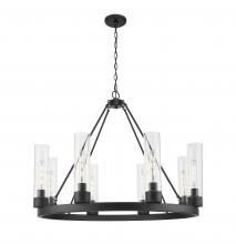 Innovations Lighting 617-8CR-BK-G617-11CL - Boreas - 6 Light - 36 inch - Matte Black - Chandelier