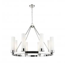 Innovations Lighting 617-8CR-PN-G617-11WH - Boreas - 6 Light - 36 inch - Polished Nickel - Chandelier