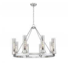Innovations Lighting 617-8CR-SN-G617-11SM - Boreas - 6 Light - 36 inch - Satin Nickel - Chandelier