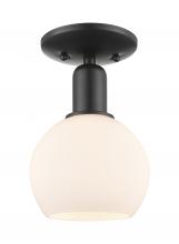 Innovations Lighting 716-1C-BK-G121-6 - Athens - 1 Light - 6 inch - Matte Black - Semi-Flush Mount