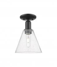 Innovations Lighting 716-1C-BK-GBC-84 - Berkshire Glass - 1 Light - 8 inch - Matte Black - Semi-Flush Mount