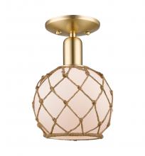 Innovations Lighting 716-1C-CB-G121-8RW - Farmhouse Rope - 1 Light - 8 inch - Champagne Bronze - Semi-Flush Mount