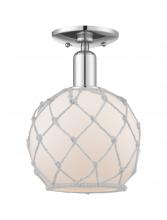 Innovations Lighting 716-1C-PC-G121-8RW - Farmhouse Rope - 1 Light - 8 inch - Polished Chrome - Semi-Flush Mount
