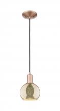Innovations Lighting 716-1P-AC-G128-6 - Athens - 1 Light - 6 inch - Antique Copper - Cord hung - Mini Pendant