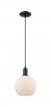 Innovations Lighting 716-1P-BK-G121-8 - Athens - 1 Light - 8 inch - Matte Black - Cord hung - Mini Pendant