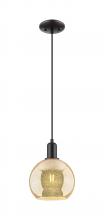 Innovations Lighting 716-1P-BK-G128-8 - Athens - 1 Light - 8 inch - Matte Black - Cord hung - Mini Pendant